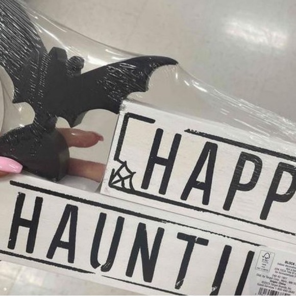 Dual sided wood block Hyde and Eek Halloween - Picture 4 of 5